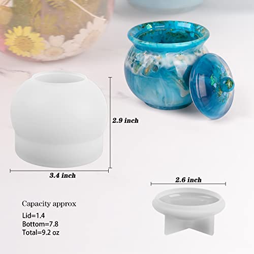 Jar Silicone Molds, Jar Resin Molds with Lid, Epoxy Molds for DIY Jewelry Storage Box,Candle Holder,Candy Container, Epoxy Resin Casting Craft Gifts - color: Crock Jar Molds