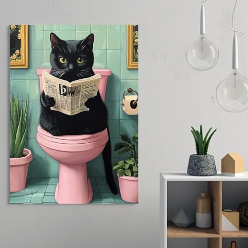Diamond Art Kits for Adults,Black Cat Diamond Painting Kits 12x16in - color: DP01531