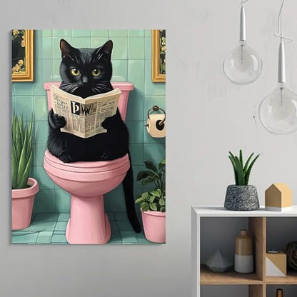 Diamond Art Kits for Adults,Black Cat Diamond Painting Kits 12x16in - color: DP01531