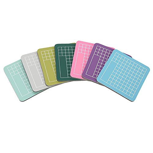 Self Healing Cutting Mat 7 Pack 2.4x2.4 Inch Mini Craft Mat for Paper Cutting Stamping, Precision Carving Desk Saver, Portable Hobby Mat for Model Making Sewing