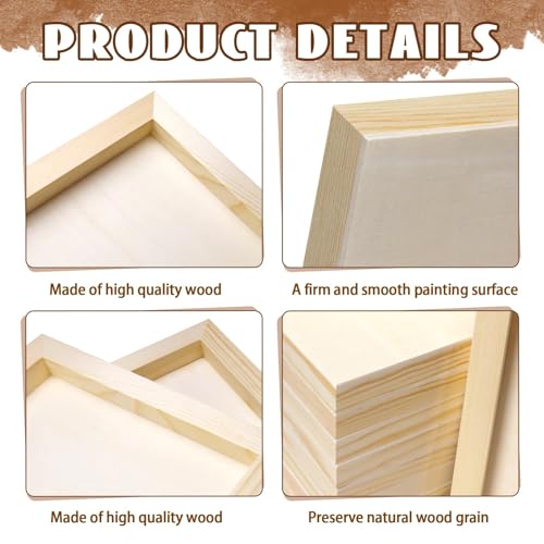FSWCCK 10 Pack 8 x 8 inch Wood Panel Boards, Unfinished Wood Canvas Panels for Crafts, Painting Canvas, DIY Art Projects, Pouring, Arts Use with Oils, Acrylics ﻿ - size: 8"X 8" 10 Pack