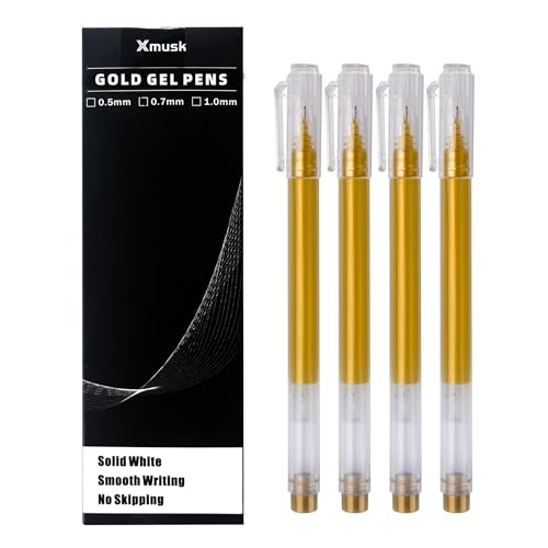 4 Pack Gold Gel Pens with 1.0mm Fine Tip for Black Paper Drawing - style: 4 Gold x 1.0 mm