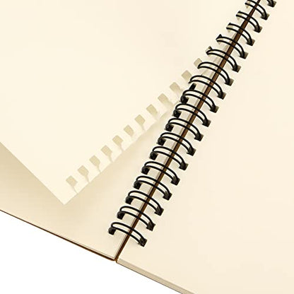 20 Pack A5 Unlined Spiral Notebook, 120 Pages/60 Sheets Softcover Kraft Blank Stketch Book Journal Notebook, Sketch Pad for Drawing, Sketching, Writing, 8.3 x 5.5 inch - size: A5 120 Pages 20 PCS