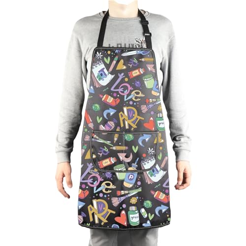 MBMSO Painting Artist Apron with Pockets Artist Painter Gifts Art Lover Gift for Art Teacher Student Painter Apron Waterproof - color: Love Art A-black6