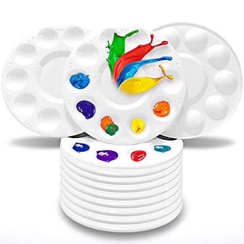 Hulameda 12pcs Paint Tray Palettes,Plastic Paint Pallets for Kids to Paints | Paint Palette for Students to Painting on School Project or Art Class - color: 12pcs