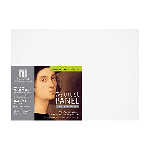 Ampersand Artist Panel Primed Smooth Surface for Painting and Mixed-Media, 1.5 Inch Depth, 5X7 Inch (PWP150507) - color: 1.5 Inch Depth, size: 5X7