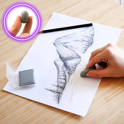 Kneaded Erasers for Artists for Drawing Art, Large Size Grey Kneadable Eraser for Drawing Artists, Art Supplies, Art Gum Erasers for Charcoal Pencils, Sketching Supplie