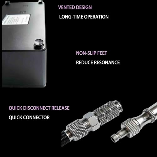 Airbrush Kit with Air Compressor, 55PSI 6 Adjustable Pressure, 0.3mm Dual-Action Airbrush Gun, for Model Painting, Makeup, Cake Decorating, Tattoo, Nail Art