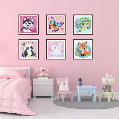 5DDIYART 6 Pack Small Diamond Painting Kits for Kids Beginners - color: KD60+61+62+63+64+65-1
