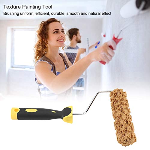 Texture Roller Paint Brush, 6.3inch Textured Paint Roller, Foam Wall Texture Roller with Plastic Handle, Versatile Sponge Painting Rollers for Blending, Highlighting