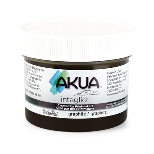 Akua Intaglio Water-Based Ink, 2-Ounce Jar, Graphite Gray - color: Graphite Gray, size: 2 fl oz