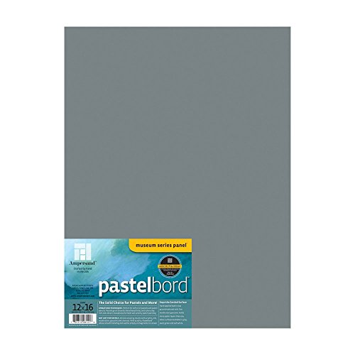 Ampersand Museum Series Pastelbord for Pastels, Charcoal, Pencils and Ink, Gray, 1/8 Inch Depth, 12X16 Inch (PB12) - color: Gray - 1/8 Inch Depth, size: 12" x 16" - Pack of 1