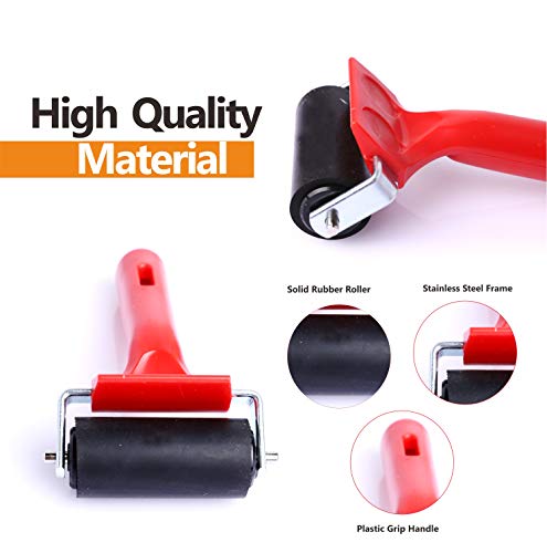 UCEC Brayer Roller, Durable Hard Rubber Roller Brayers, Brayer Rollers for Crafting, Glue Roller Paint Brushes for Printmaking Stamping Gluing (2.4”, 5.9”, 7.9”), 3 Pack | Brayer Rollers for Crafting, Glue Roller Paint Brushes for Printmaking Stamping Glu
