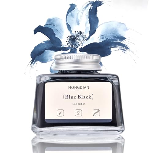 Hongdian Fountain Pen Bottled Ink Blue Black Color, 60ml Non Carbon Inkwell Bottle, Artist Calligraphy Ink - color: Blue Black