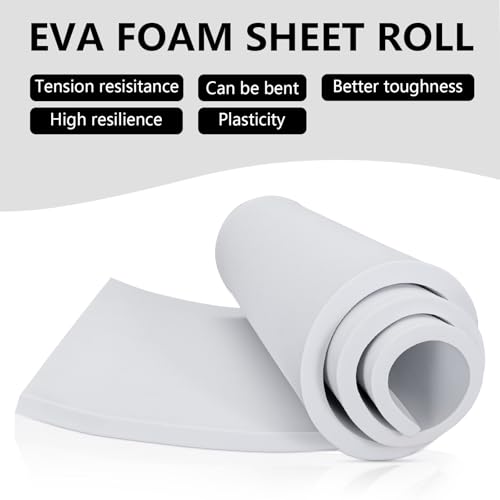 15mm Thick White Eva Foam Cosplay Sheets roll, 13.9" x 39" Premium eva Craft Foam for Cosplay Costume by MEARCOOH - color: White, size: Thickness-15mm