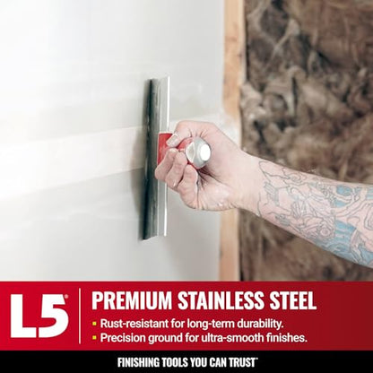 10" Soft-Grip Stainless Steel Taping Knife - LEVEL5 | Pro-Grade | Metal Hammer End | 5-136 - size: 10"