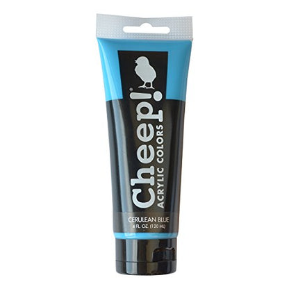 Cheep! Acrylic Paints, 4 oz. Tube - Cerulean Blue, Perfect for Artists - Quality Acrylic Paint Heavy Body Paint Artist and Student - color: Cerulean Blue