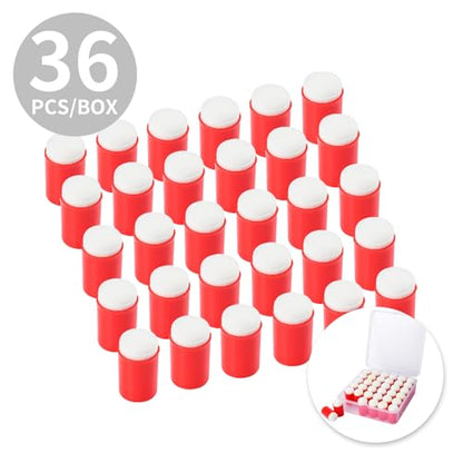 36 Pieces Sponge Daubers W/Storage Case - Great for Applying Ink, Chalk, Paint, and More to Your Projects - Fits Over The Finger and Makes Blending Accuracy Easier - color: Red
