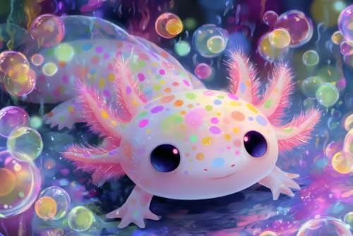 Diamond Art Kits for Adults,Colorful Axolotl Diamond Painting Kits 12x16in | Diamond Painting Kit - Sparkling Full Drill Design Perfect for Home Decor, Holiday Gifting, And Relaxing Crafting 12x16inch - color: DP04786