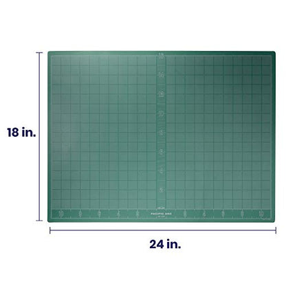 Pacific Arc Double Sided Self Healing Vinyl Rotary Cutting Mat - Thick & Durable for Sewing & Scrapbook Paper (18"x24") - size: 18"x24"