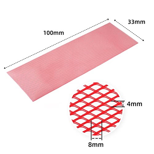 AggAuto Universal 40"x13" Car Grill Mesh 4x8mm Rhombic Hole Red | Aluminum Alloy Automotive Grille Insert Bumper, One of the Most Multifunctional Shape Grids 100x33cm - size: 4x8mm Rhombus - Red