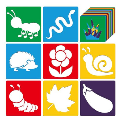 24 Pcs Stencils for Kids Garden Themed Outside Sidewalk Chalk Stencils 5" - size: Garden 5 Inch