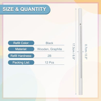 PATIKIL 2B Graphite Pencils for Drawing, 12Pcs Sketching Pencils Wood Supplies Set Break-Resistant Lead with Built-in Sharpening Area for Painting Sketching Artist Design - style: 2B