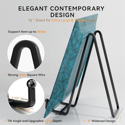 IPAME 16 Inch Heavy Duty Plate Stand (2 Pack) - Metal Display Easel for Large Plates, Picture Frames, Signs, Posters, Decorative Platters - size: 16 Inch