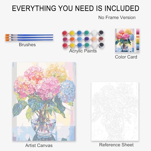 Tucocoo Female and Flower Painting by Numbers Modern Style Lady Head Flower Picture Acrylic Oil Painting Set Figure Lady Home Decor Paint by Numbers for Adults Beginner Without Frame-16''W x 20''H