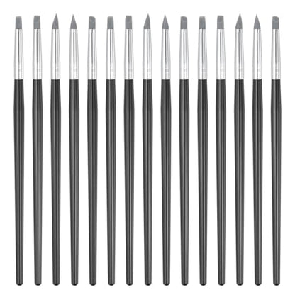 PATIKIL Silicone Clay Sculpting Tool, 15 Pcs Clay Shaping Tool Soft Rubber Modeling Dotting Tool for Pottery Clay Craft Painting Nail Rock, Black/Grey (5mm) - color: Black/Grey, size: 5mm