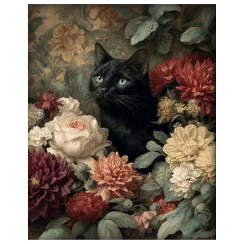 Cat Paint by Numbers Kit for Adults, Adult Paint by Number Kits 16x20 in | Paint by Numbers Kit for Adults, Acrylic Painting by Numbers, DIY Arts and Crafts for Gifts or Home Decor - color: Cat