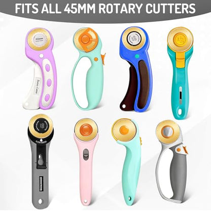 5 Titanium Coated Rotary Cutter Blades 60mm, Replacement Blades for Fabric | Sharp and Durable Rotary Cutting Blades for Quilting, Scrapbooking, Sewing, Arts & Crafts 5 Pack - color: 5pack 60mm