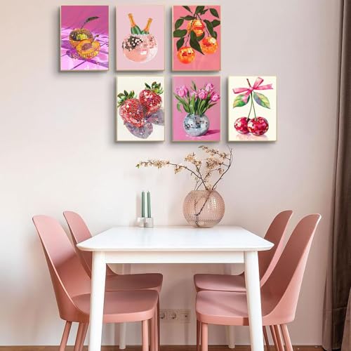 AIBOERL 6 Pack Diamond Art Kits for Adults,Disco Fruit Diamond Painting | Round Drill Disco Fruit Diamond Painting for Beginners DIY Rhinestone 5D Diamond dots(Gemstone Craft)Wall Art Gift 12x16IN - color: DP02109
