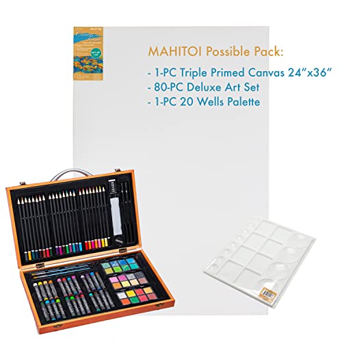™ Med Weight Traditional Stretched Canvas 24” x 36”, Oil & Acrylic Paints Triple Acrylic Primed Gesso Wood Frame Canvas Smooth Surface & Reduce Absorbency, Acid-Free White, 24x36 Canvas. - size: 24" x 36"