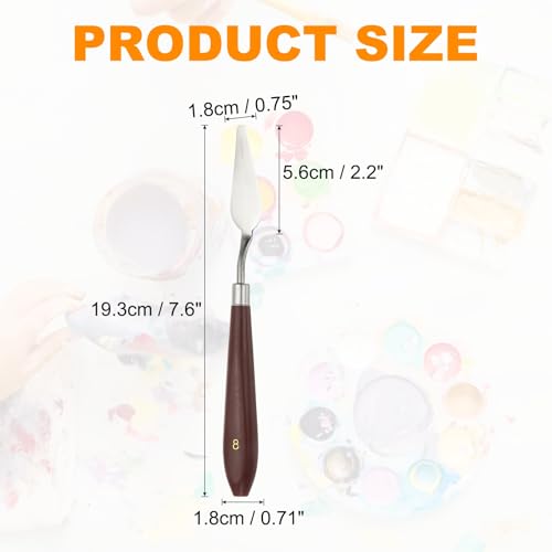 HARFINGTON Palette Knife Painting Tool 2.2" x 0.71" Stainless Steel Art Spatula Pallet Knives Scrapers Tools with Plastic Handle for Acrylic Oil Canvas Mixing Spreading, Red/Silver - size: 2.2" x 0.71"
