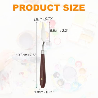 HARFINGTON Palette Knife Painting Tool 2.2" x 0.71" Stainless Steel Art Spatula Pallet Knives Scrapers Tools with Plastic Handle for Acrylic Oil Canvas Mixing Spreading, Red/Silver - size: 2.2" x 0.71"