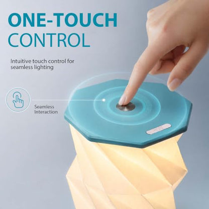 Portable Foldable Table Lamp, Japanese Gift, Paper Lantern Lights - color: Blue