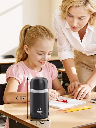 JARLINK Automatic Electric Pencil Sharpener, Rechargeable - color: Black