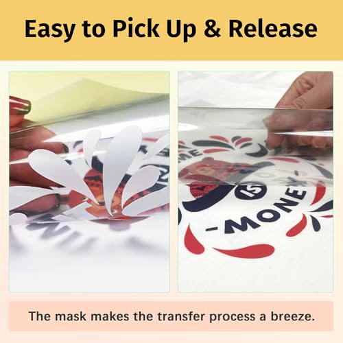 TransOurDream Heat Transfer Mask & Iron on Tape(30 Sheets, 8.5x11") - Iron-On Clear Positioning Film for Light Transfer Paper & Printable HTV on Shirts - color: Mask-Light, size: 30 Sheets