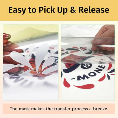 TransOurDream Heat Transfer Mask & Iron on Tape(30 Sheets, 8.5x11") - Iron-On Clear Positioning Film for Light Transfer Paper & Printable HTV on Shirts - color: Mask-Light, size: 30 Sheets