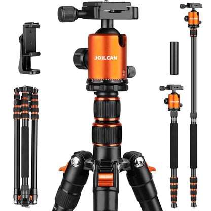 80/85 inches Heavy Duty Tripod for Camera Phone, 85" Camera Tripod Monopod - color: Orange