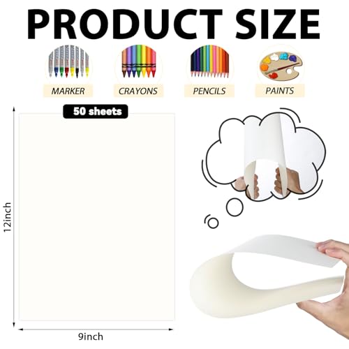 gisgfim 50 Sheets Bristol Paper Smooth 9×12 inches 100lb/270g Artist Paper for Adults and Students Markers Pen and Ink - size: 9×12