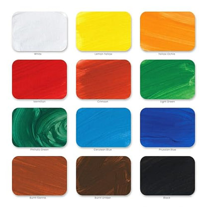 MyArtscape Gouache Paint Set - 12 x 12ml Artist Gouache Paints