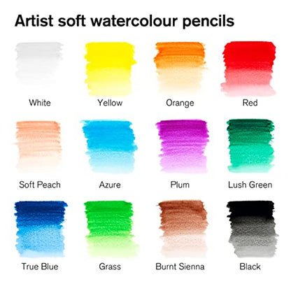Winsor & Newton Studio Collection, Watercolor Pencils, Set of 12 - style: 12 Watercolor Pencils