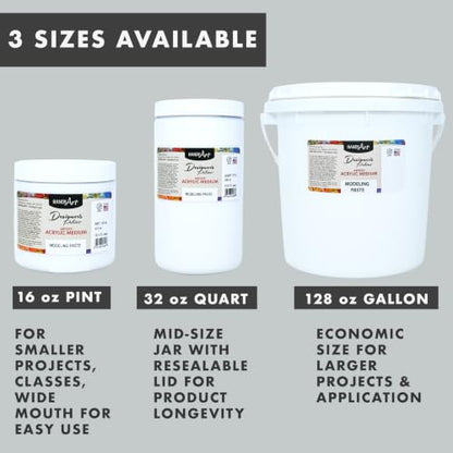 Handy Art Modeling Paste, 32 oz, Opaque White Finish, 3D Texture & Impasto - color: Modeling Paste, size: 32 Fl Oz