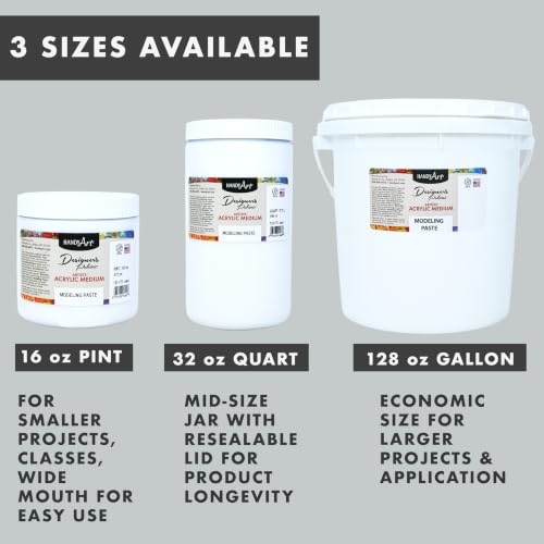 Handy Art Modeling Paste, 16 oz, Opaque White Finish, 3D Texture & Impasto - color: Modeling Paste, size: 16 Fl Oz
