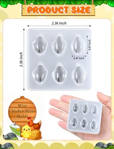 Mini Cute Chicken Figurines Silicone Mold | Micro Dollhouse Animal Epoxy Casting Mold Realistic Shapes for DIY Resin Art Fairy Garden Miniatures Landscape Crafts Decor - color: 1 Pc Chicken White