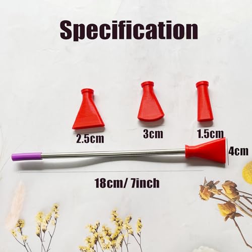 Stainless Steel Straw Blow Nozzles Set for Acrylic Paint Pouring Tools, Accessories Tool for Fluid Art Bloom and Dutch Pouring,4 Set Nozzles - color: Red
