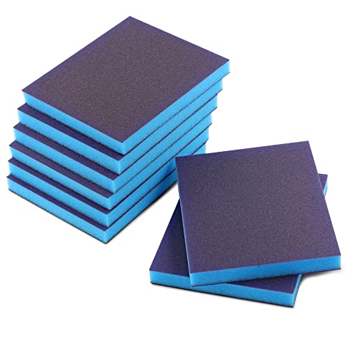 8Pcs 150 Grit Sanding Sponge, Jamiikury Fine Sanding Blocks Washable and Reusable, Wet Dry Sandpaper Sponge for Wood Metal FurniturePaint and Drywall - size: 150 Grits