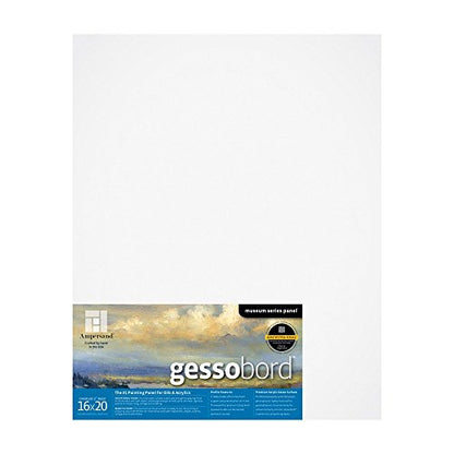 Ampersand Art Supply Gesso Wood Painting Panel: Museum Series Gessobord, 16" x 20", White - size: 16" x 20"